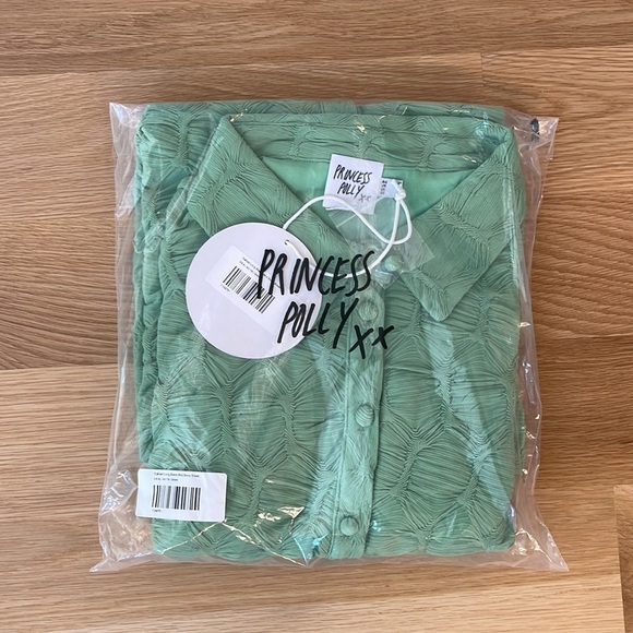 NWT Princess Polly Calvert Long Sleeve Mini Dress Green 4 6 - Picture 11 of 14